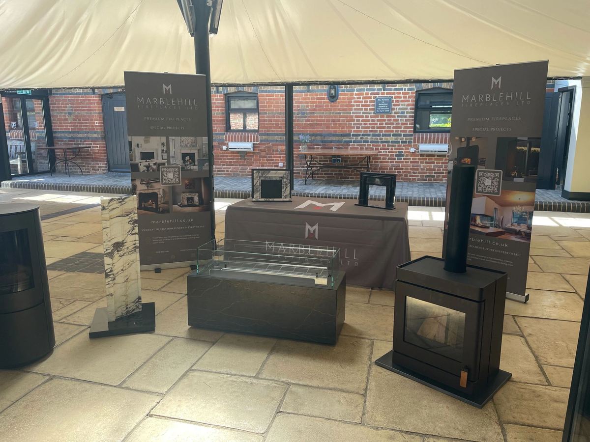 Marble Hill stoves and fires on display at a Golf Growth Group corporate golf day